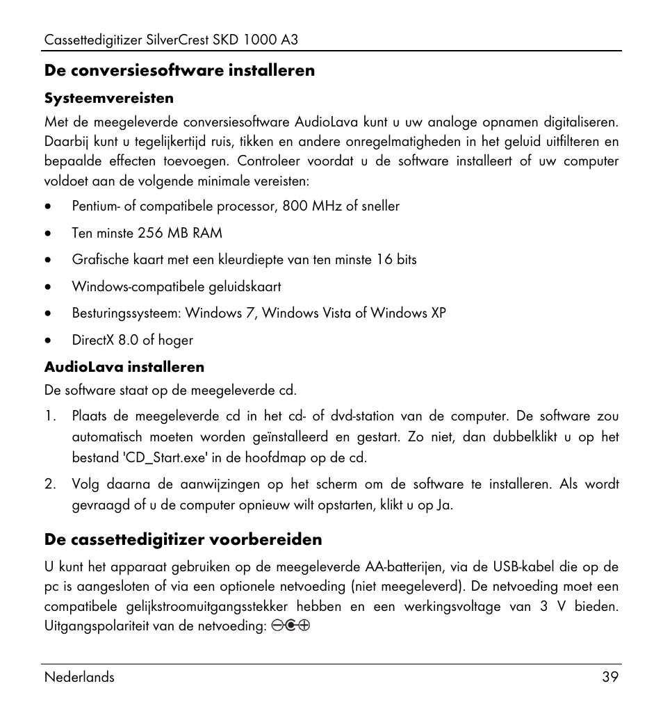 Silvercrest SKD 1000 A3 User Manual | Page 41 / 110