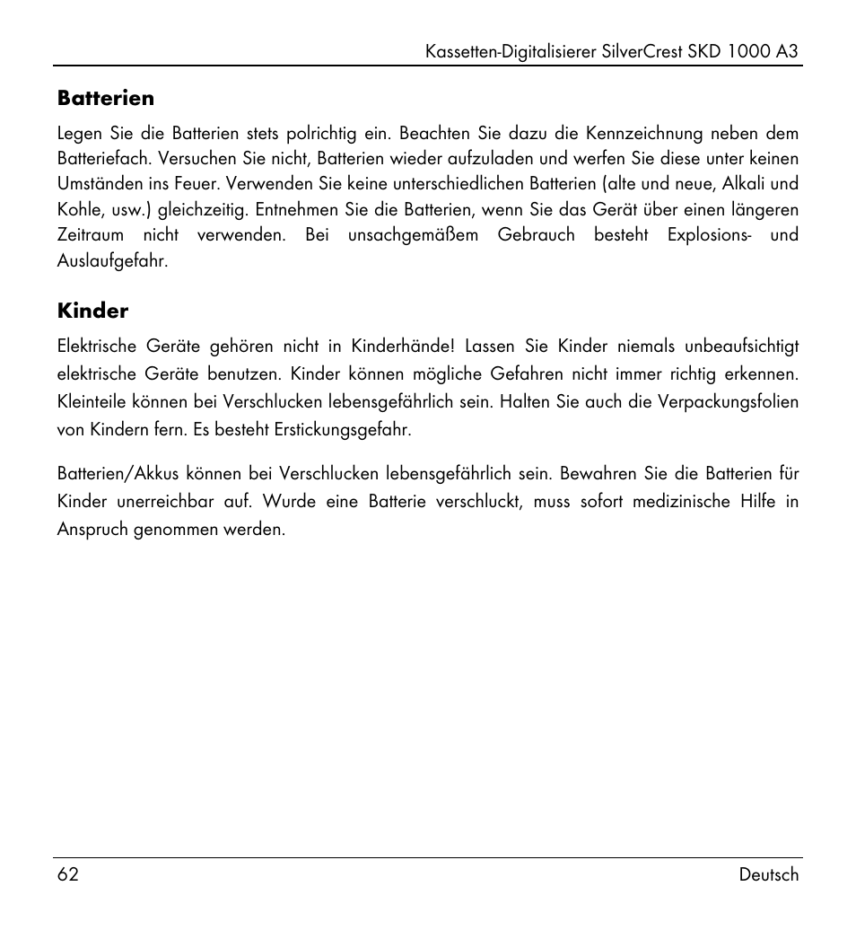 Silvercrest SKD 1000 A3 User Manual | Page 64 / 110