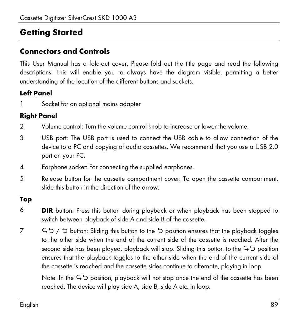 Getting started | Silvercrest SKD 1000 A3 User Manual | Page 91 / 110