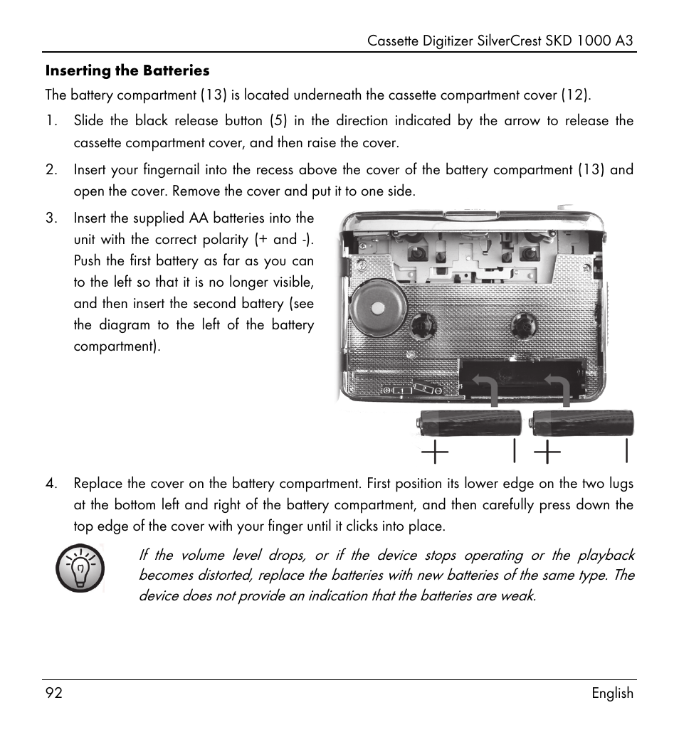 Silvercrest SKD 1000 A3 User Manual | Page 94 / 110