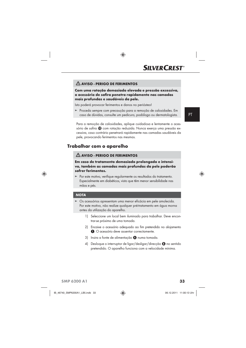 Trabalhar com o aparelho | Silvercrest SMP 6200 A1 User Manual | Page 35 / 62