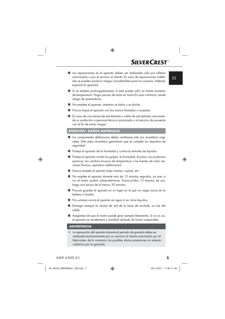 Silvercrest SMP 6200 A1 User Manual | Page 7 / 62