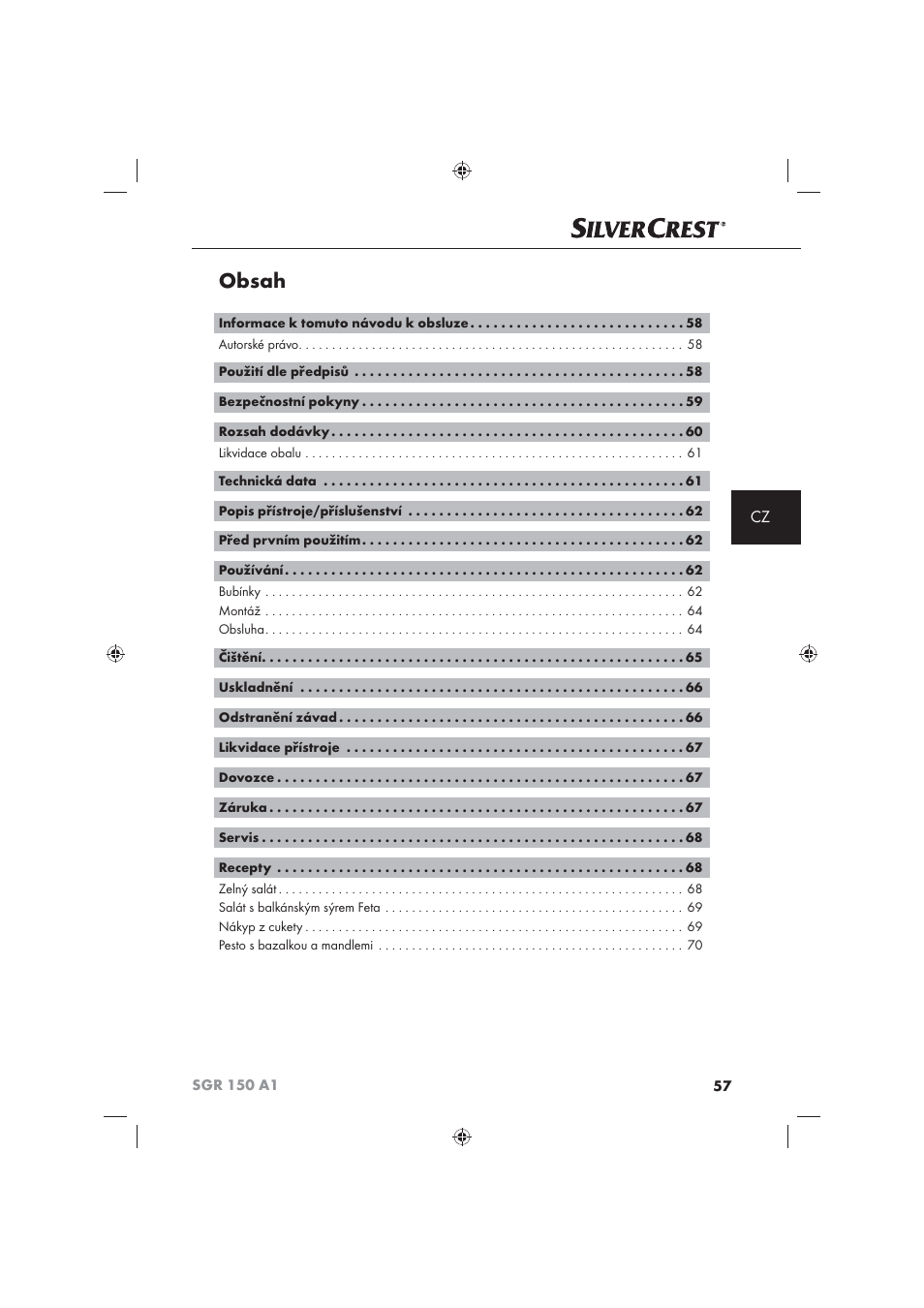Silvercrest SGR 150 A1 User Manual | Page 59 / 101