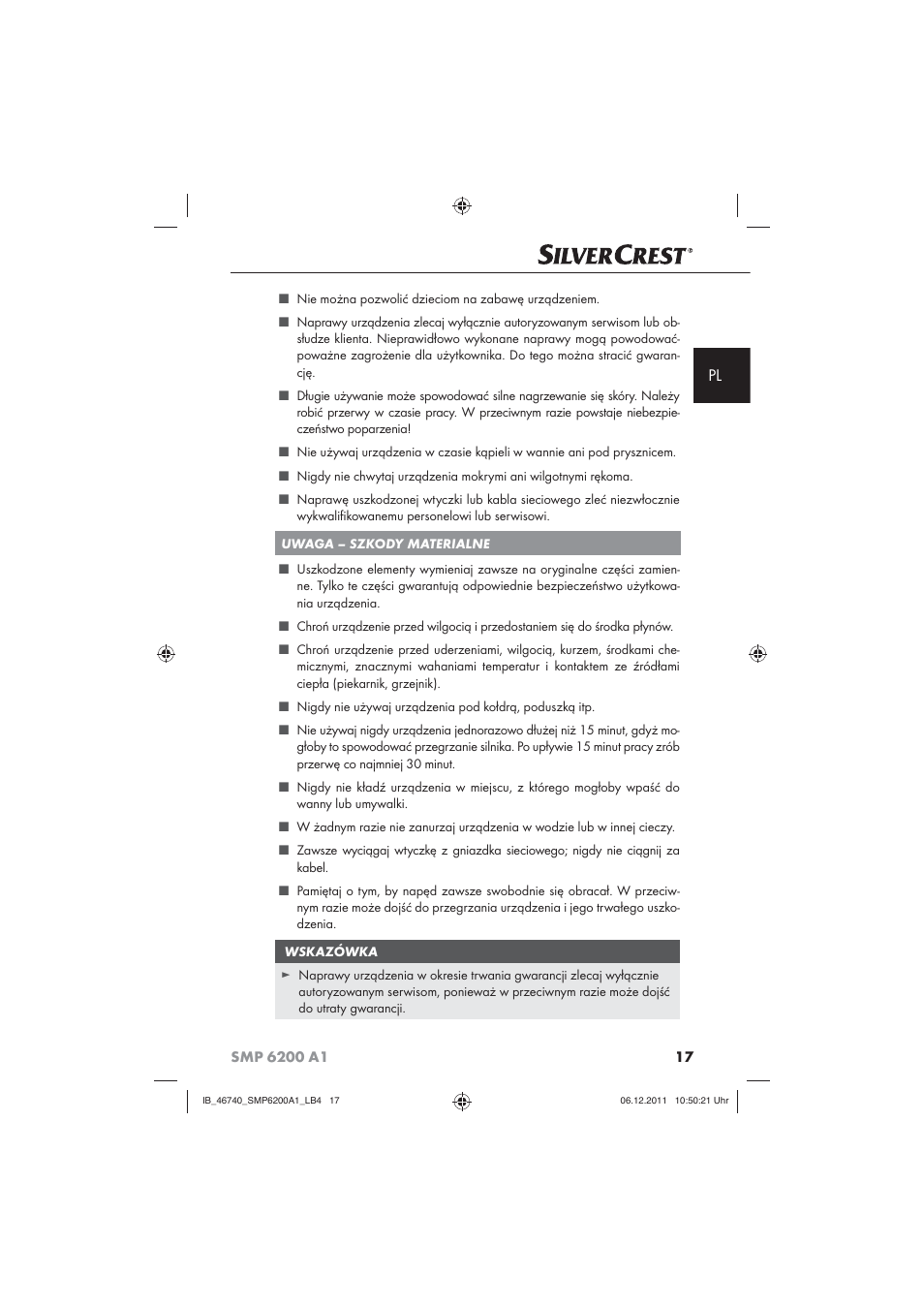 Silvercrest SMP 6200 A1 User Manual | Page 19 / 98