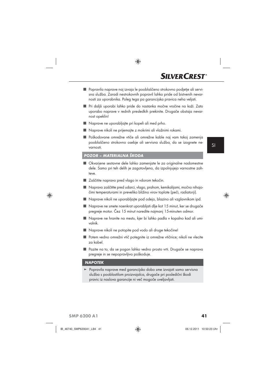 Silvercrest SMP 6200 A1 User Manual | Page 43 / 98