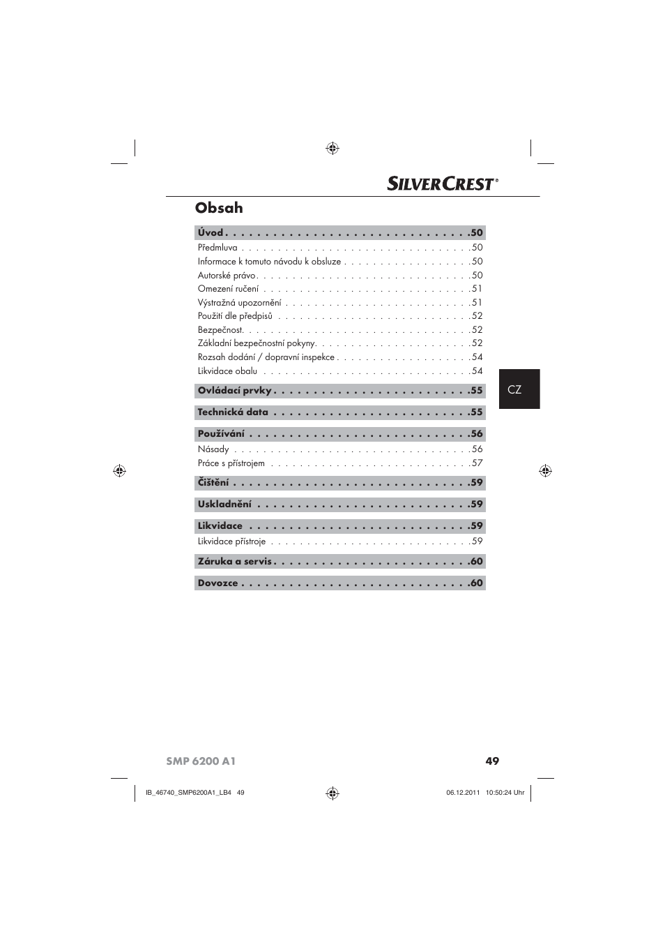 Silvercrest SMP 6200 A1 User Manual | Page 51 / 98