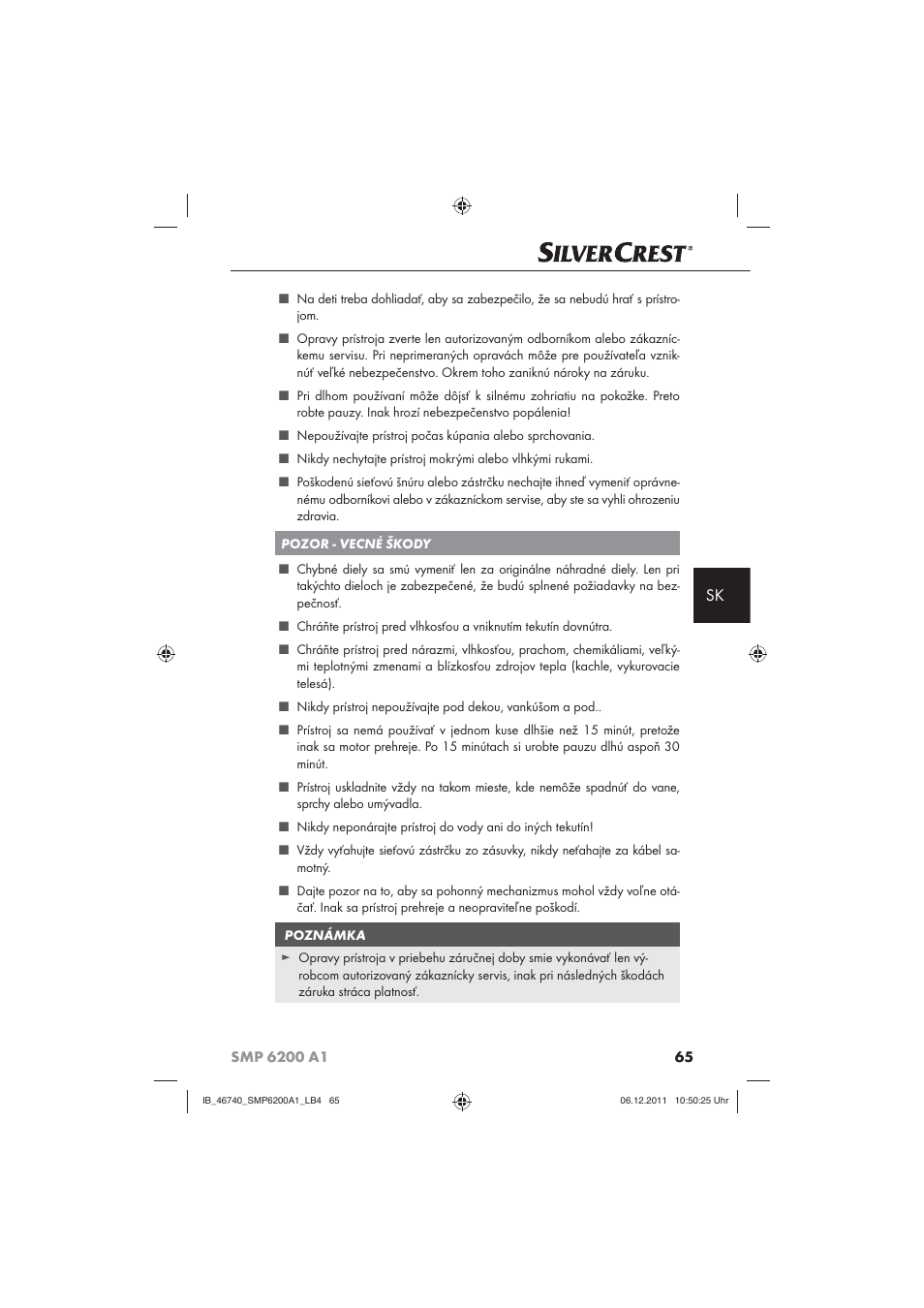 Silvercrest SMP 6200 A1 User Manual | Page 67 / 98