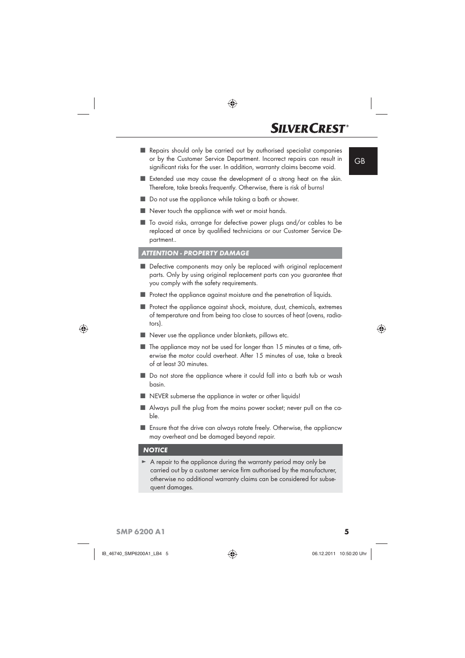 Silvercrest SMP 6200 A1 User Manual | Page 7 / 98