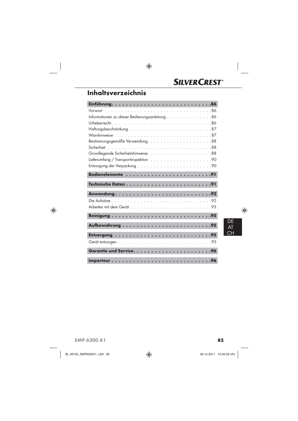 Silvercrest SMP 6200 A1 User Manual | Page 87 / 98