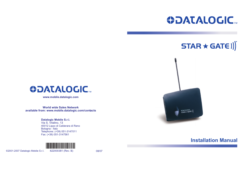 Datalogic Scanning STARGATE User Manual | 39 pages