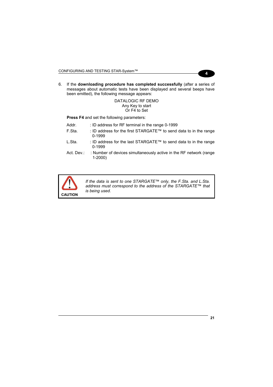 Datalogic Scanning STARGATE User Manual | Page 29 / 39