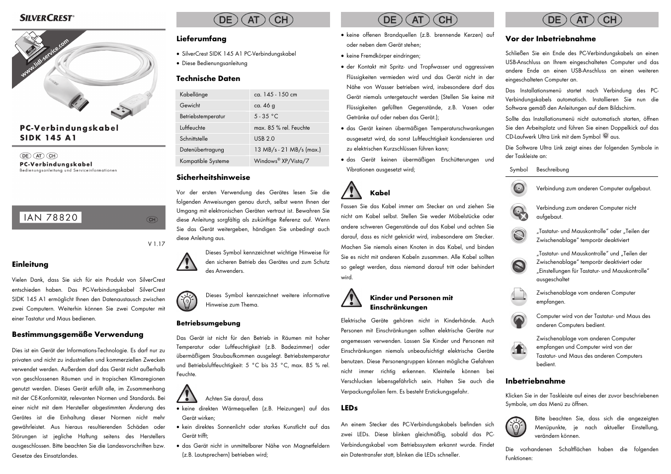 Silvercrest SIDK 145 A1 User Manual | 8 pages