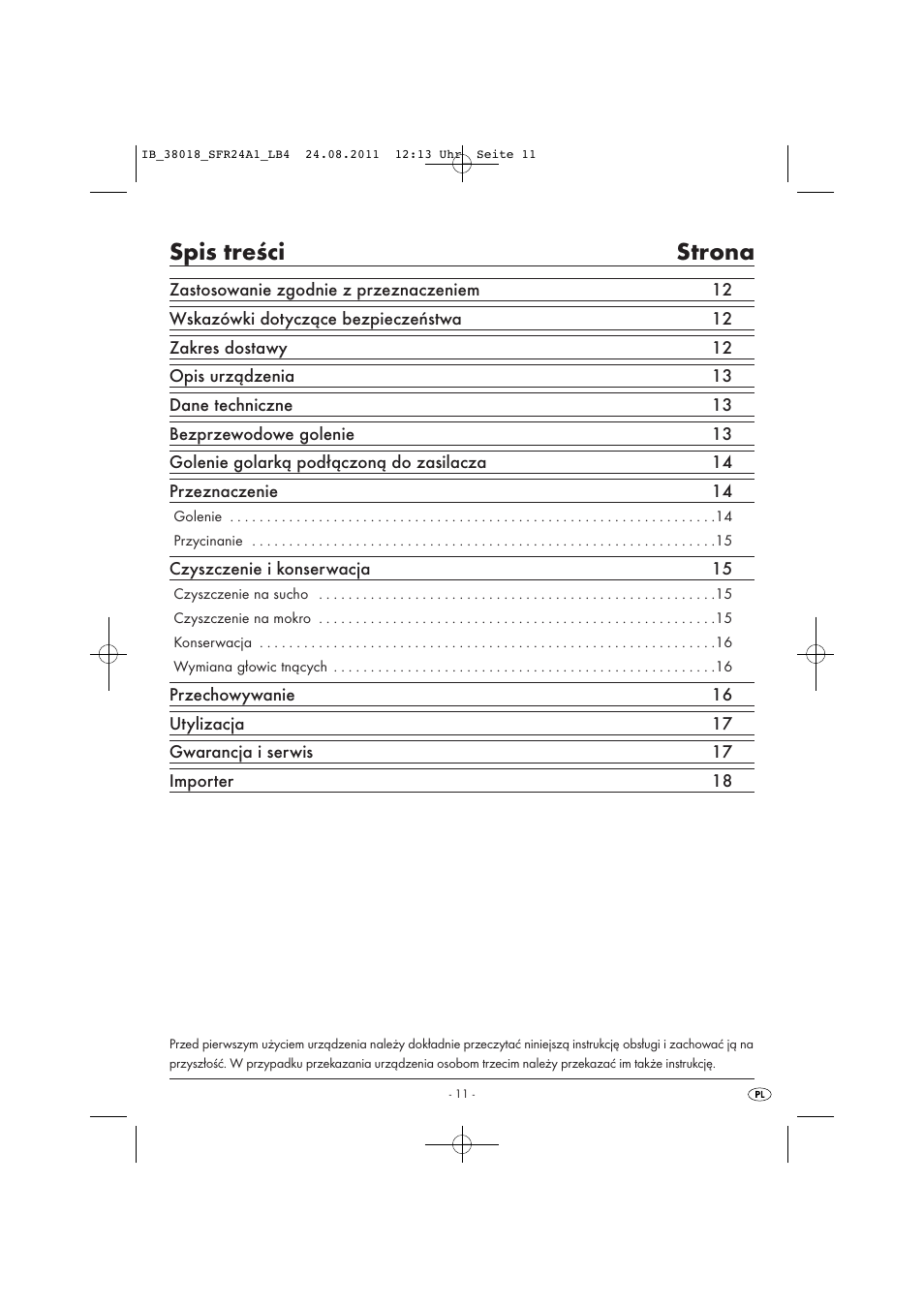 Silvercrest SFR 2.4 A1 User Manual | Page 13 / 62