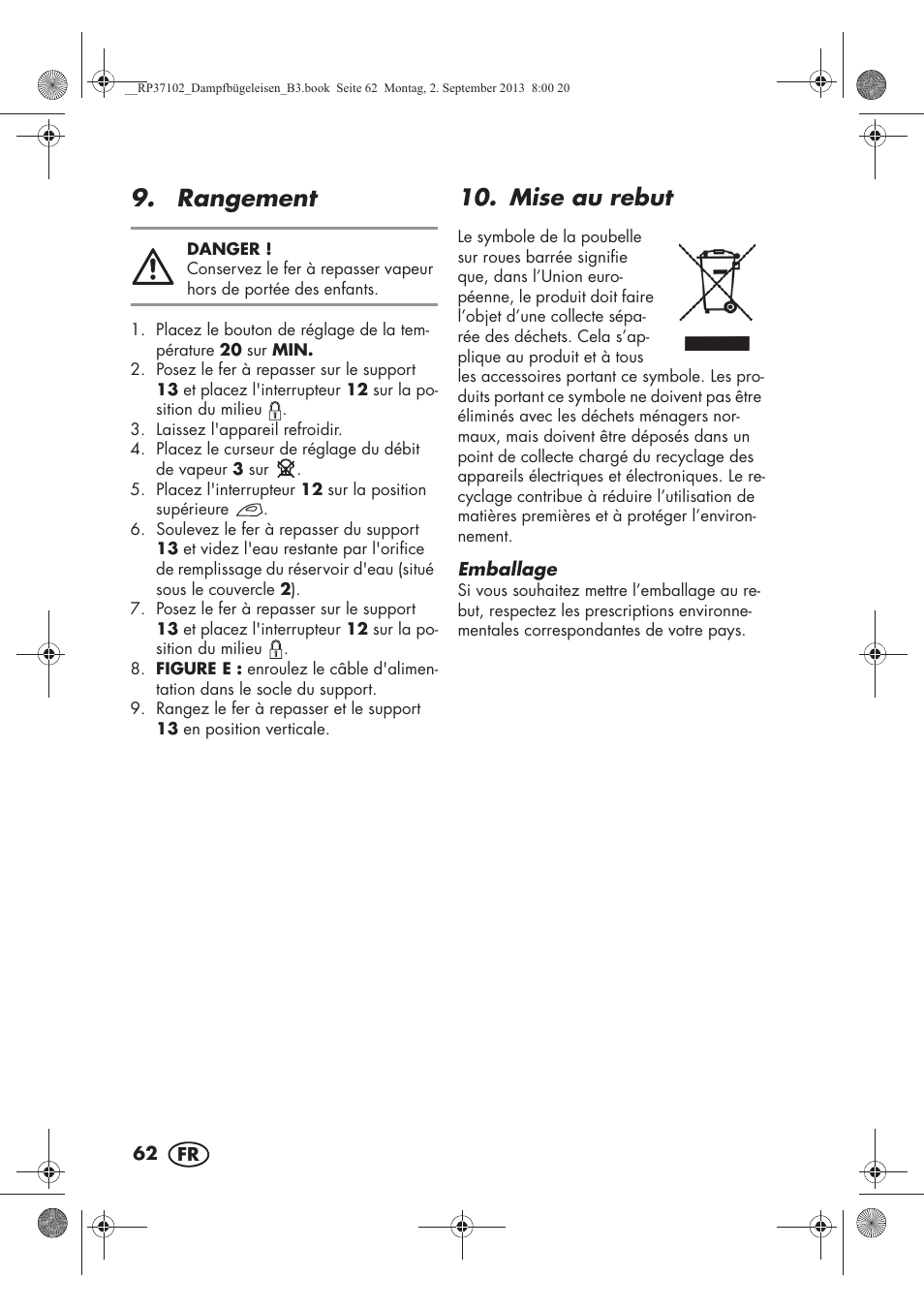 Rangement, Mise au rebut | Silvercrest SDBK 2400 C2 User Manual | Page 64 / 98