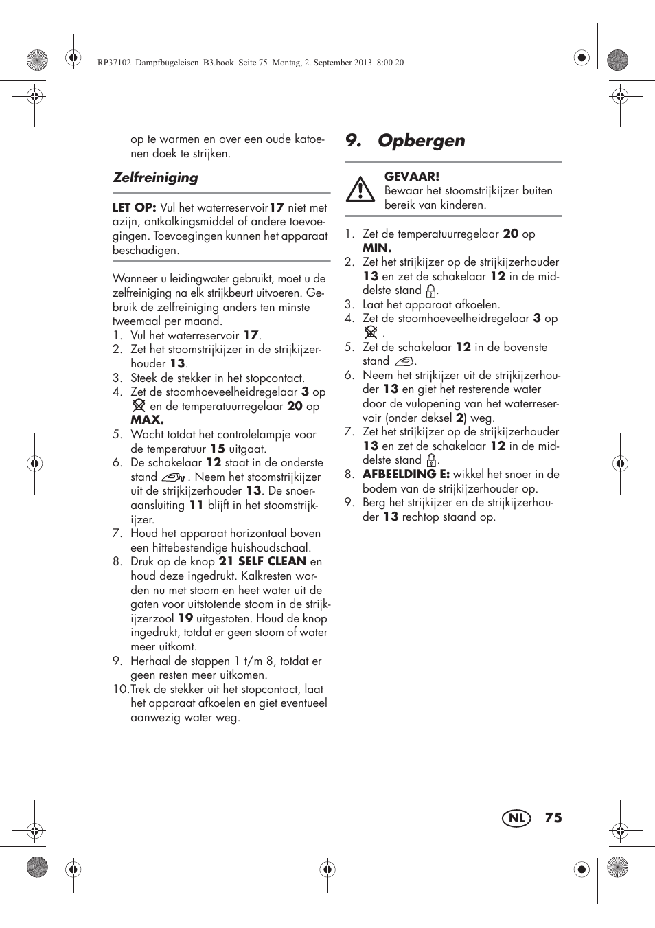 Opbergen | Silvercrest SDBK 2400 C2 User Manual | Page 77 / 98
