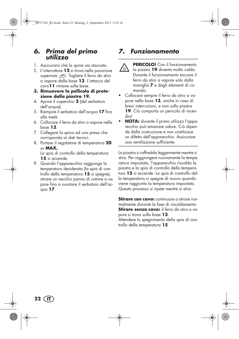 Prima del primo utilizzo, Funzionamento | Silvercrest SDBK 2400 C2 User Manual | Page 24 / 74