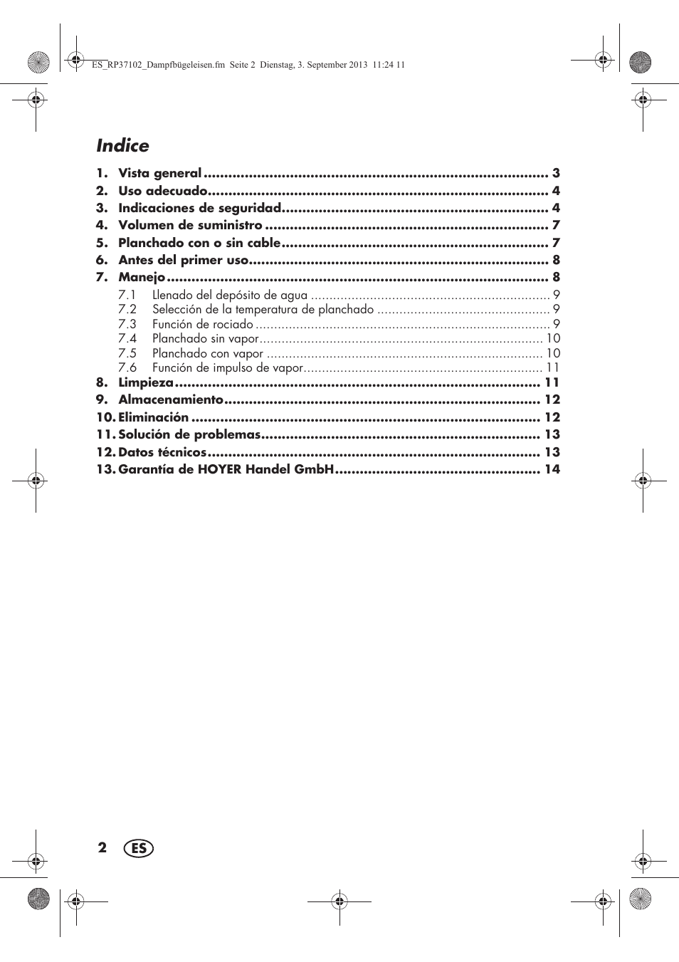 Indice | Silvercrest SDBK 2400 C2 User Manual | Page 4 / 74