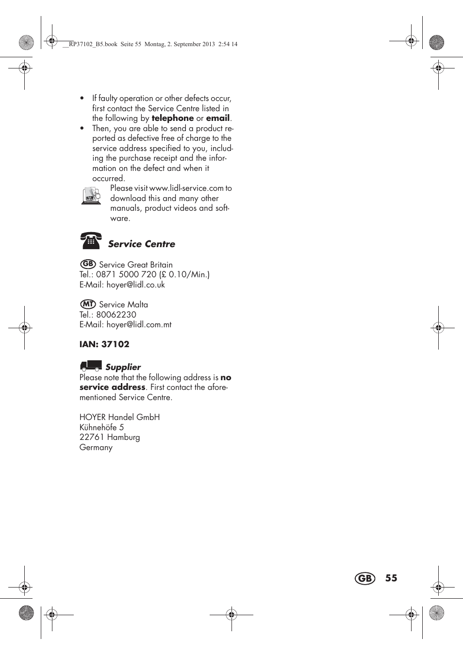 Silvercrest SDBK 2400 C2 User Manual | Page 57 / 74