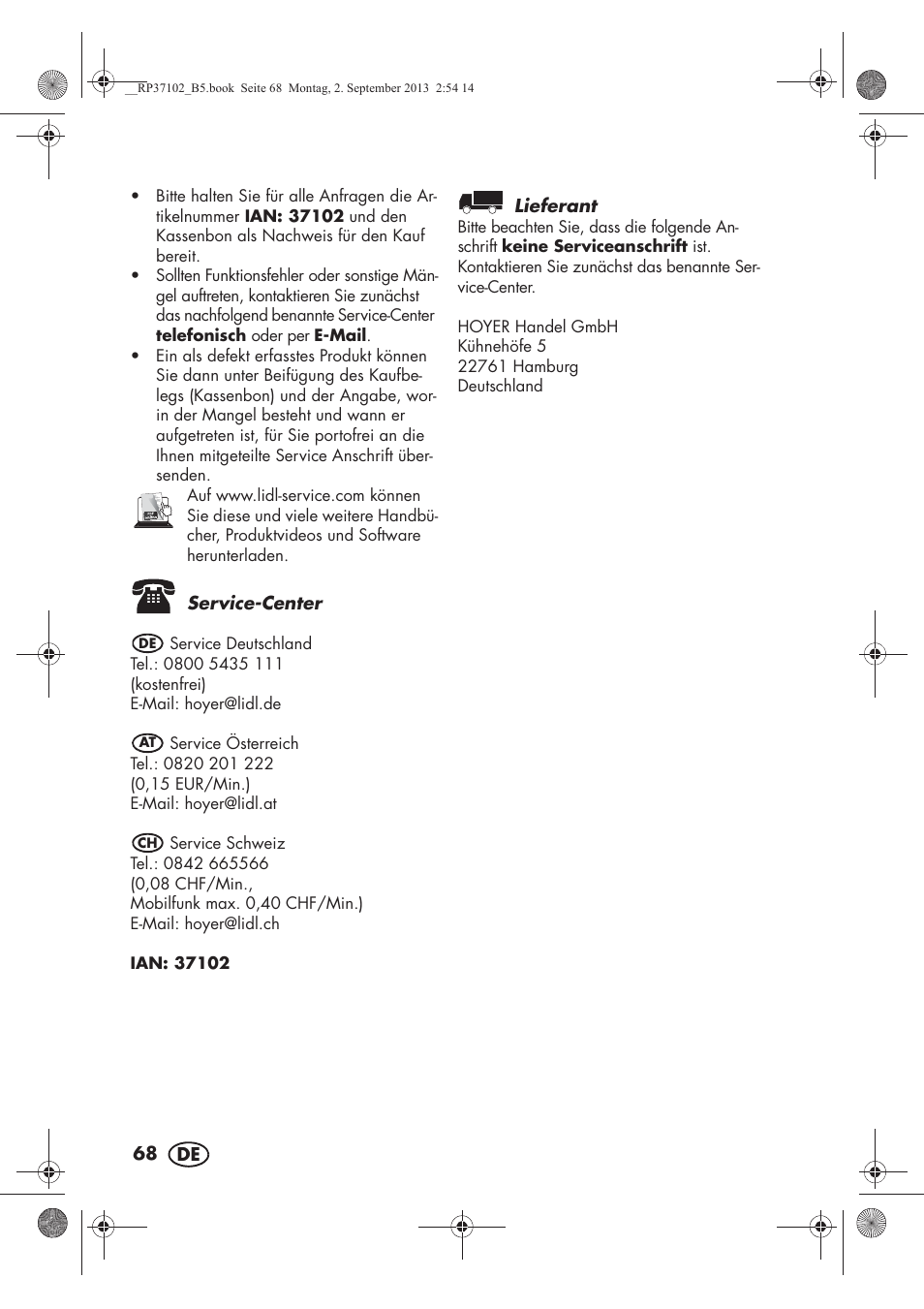 Silvercrest SDBK 2400 C2 User Manual | Page 70 / 74