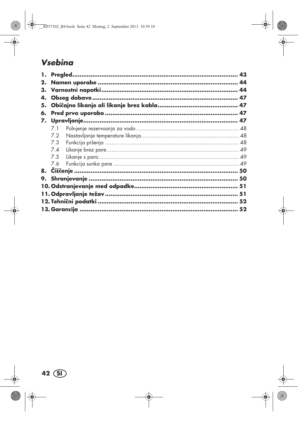 Vsebina | Silvercrest SDBK 2400 C2 User Manual | Page 44 / 94