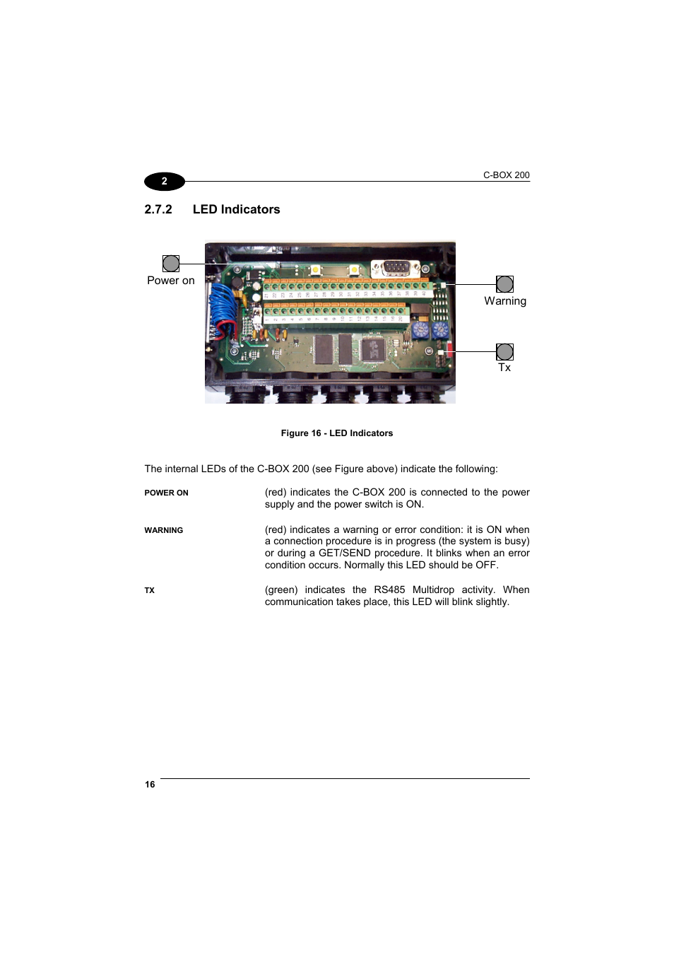 Led indicators, 2 led indicators | Datalogic Scanning C-BOX 200 User Manual | Page 24 / 28