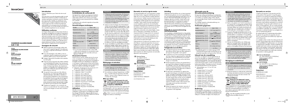 Silvercrest SLM 11 B2 User Manual | 2 pages