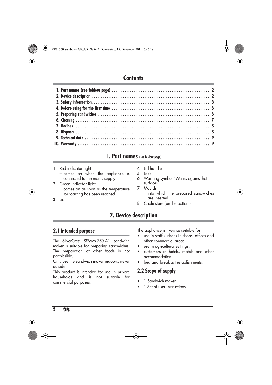 Silvercrest SSWMD 750 A1 User Manual | Page 4 / 22