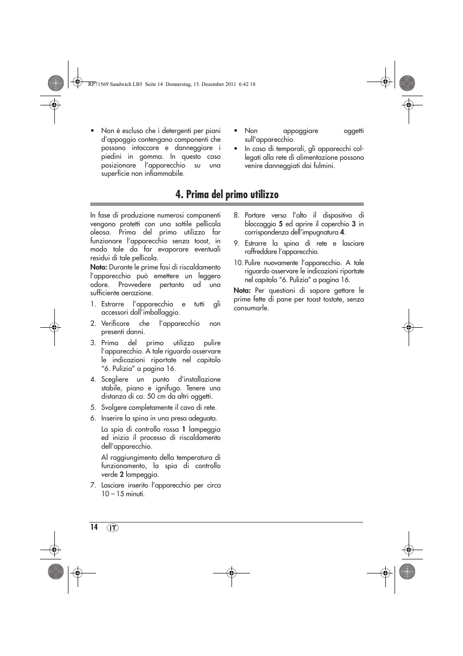 Prima del primo utilizzo | Silvercrest SSWMD 750 A1 User Manual | Page 16 / 46
