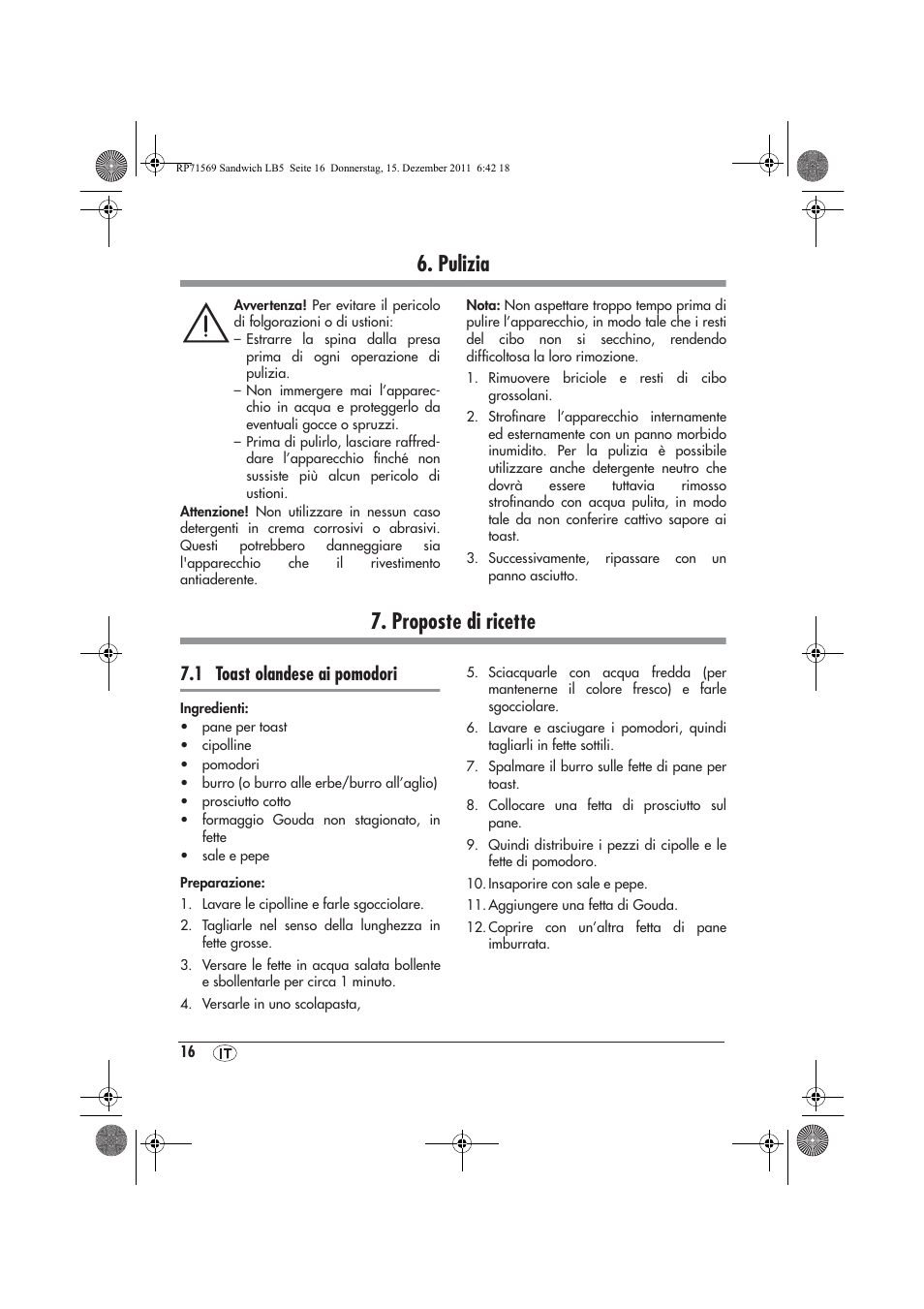 Pulizia, Proposte di ricette, 1 toast olandese ai pomodori | Silvercrest SSWMD 750 A1 User Manual | Page 18 / 46