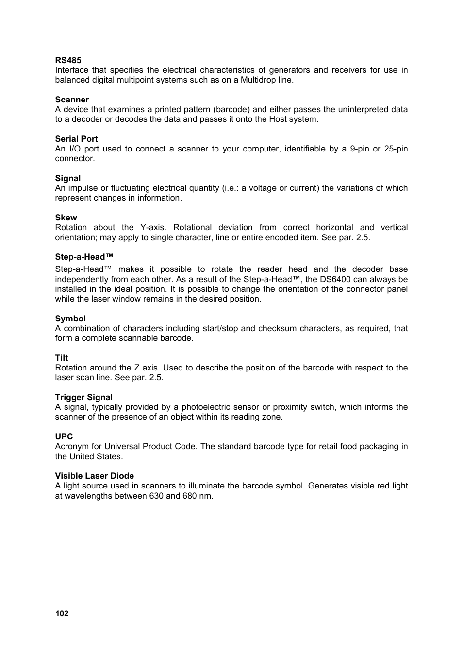 Datalogic Scanning DS6400 User Manual | Page 118 / 122