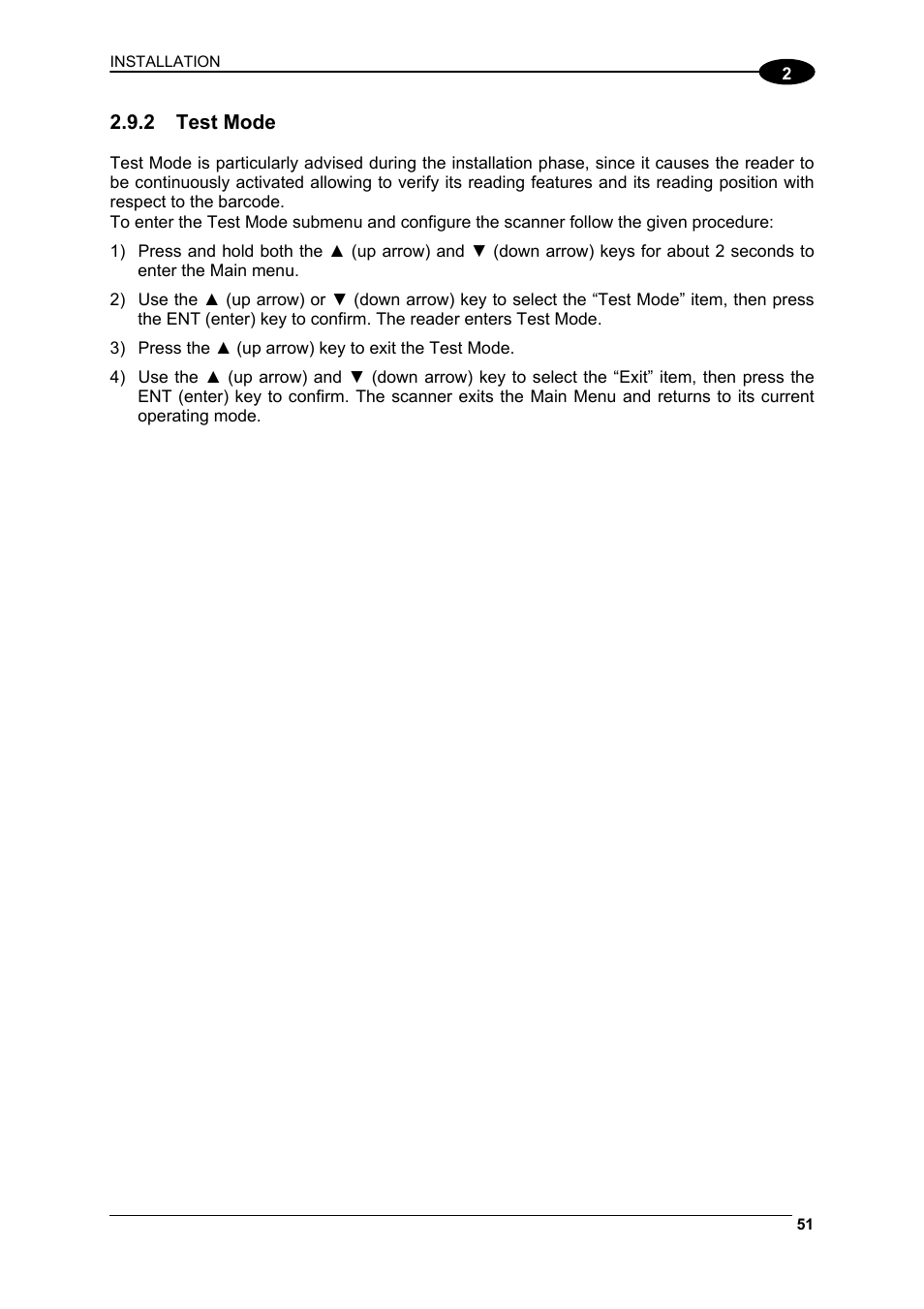 Test mode | Datalogic Scanning DS6400 User Manual | Page 67 / 122