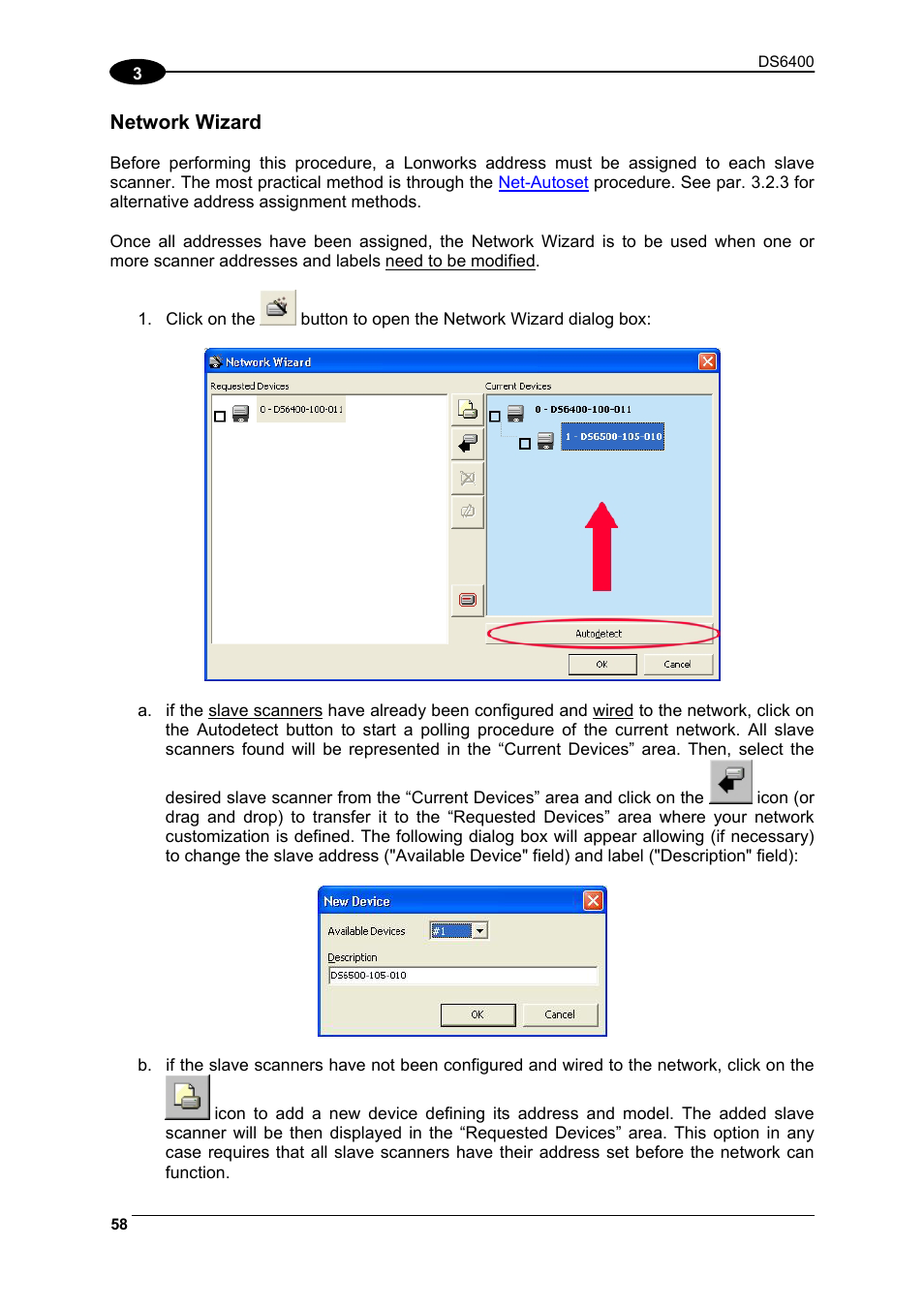 Network wizard | Datalogic Scanning DS6400 User Manual | Page 74 / 122