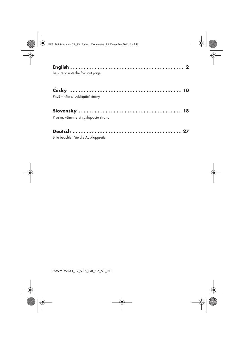 Silvercrest SSWMD 750 A1 User Manual | Page 2 / 38
