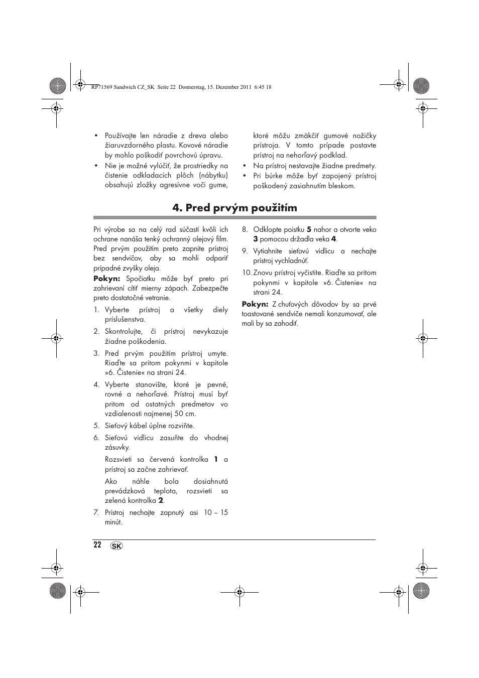 Pred prvým použitím | Silvercrest SSWMD 750 A1 User Manual | Page 24 / 38