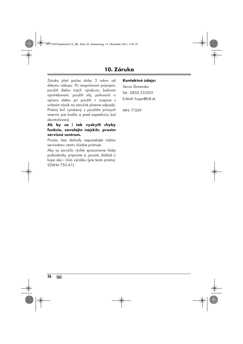 Záruka | Silvercrest SSWMD 750 A1 User Manual | Page 28 / 38