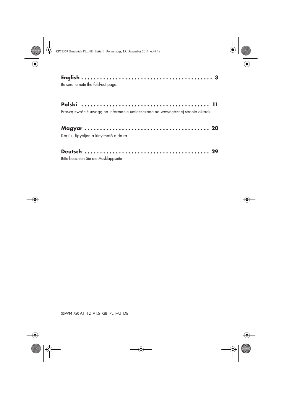 Silvercrest SSWMD 750 A1 User Manual | Page 2 / 42