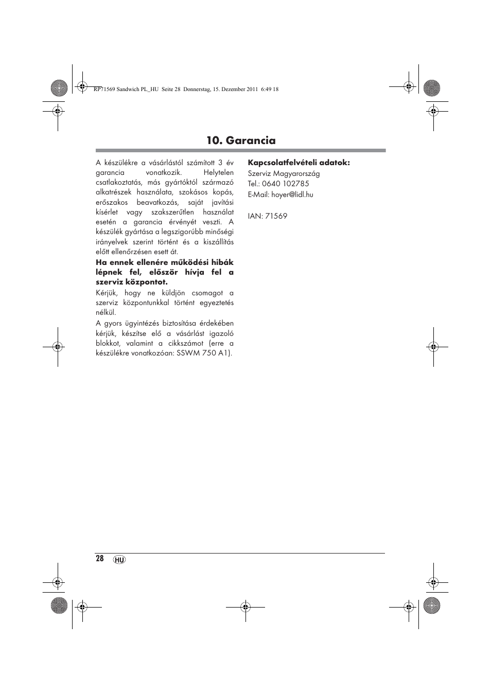 Garancia | Silvercrest SSWMD 750 A1 User Manual | Page 30 / 42