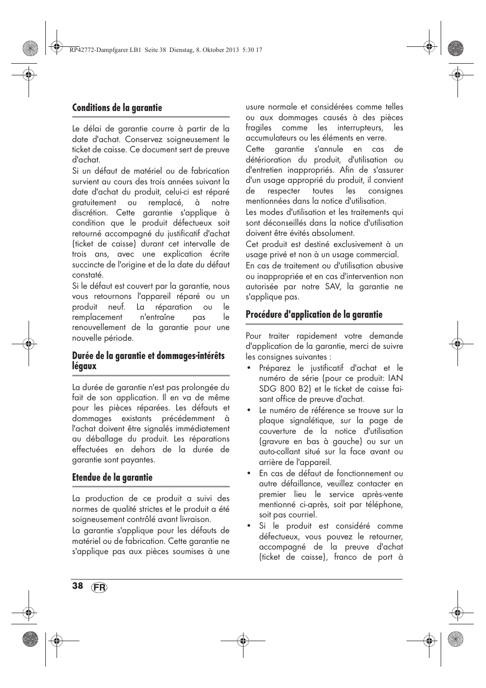 Silvercrest SDG 800 B2 User Manual | Page 40 / 98