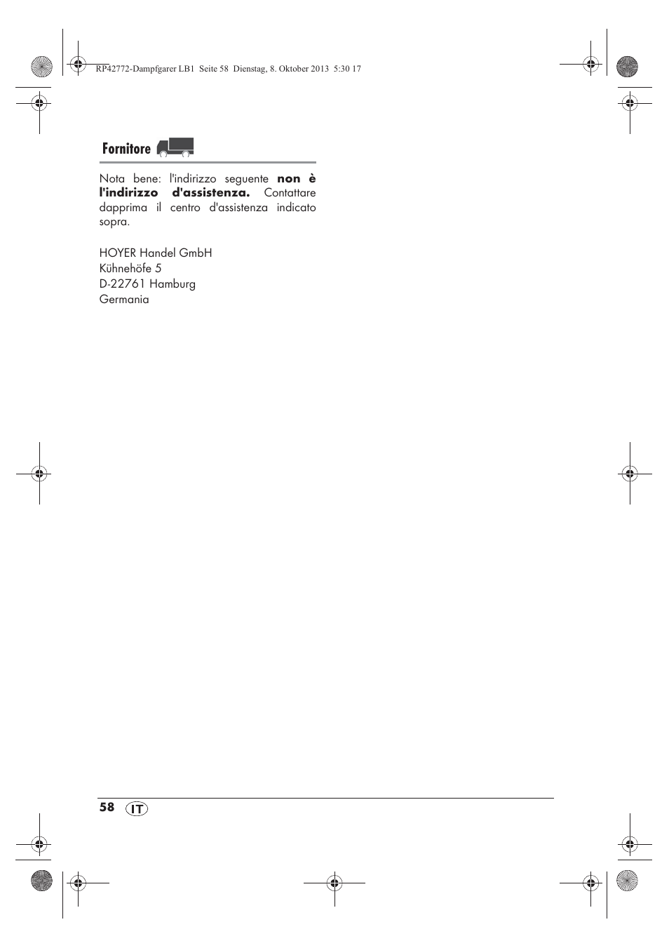 Fornitore | Silvercrest SDG 800 B2 User Manual | Page 60 / 98