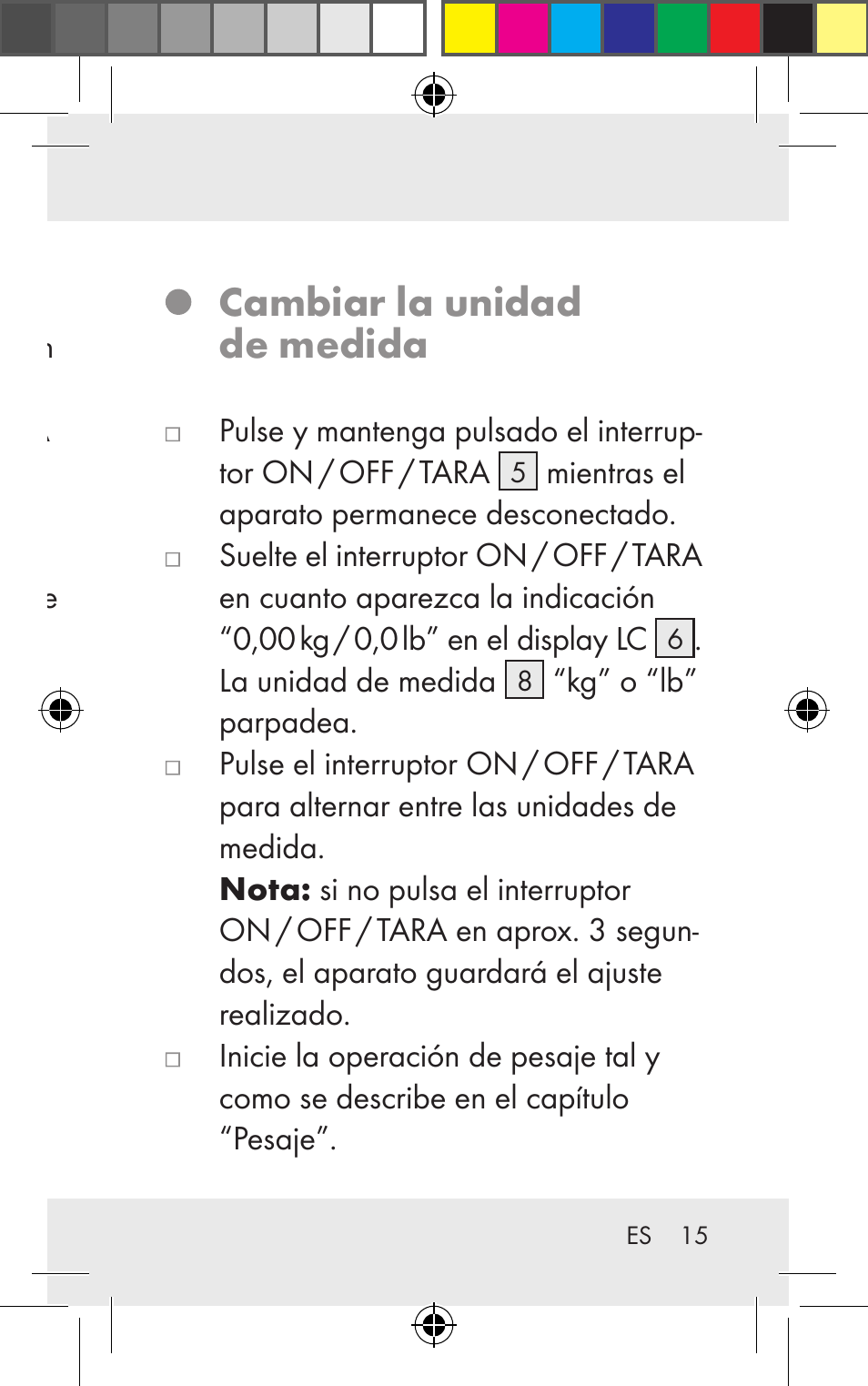 Cambiar la unidad de medida | Silvercrest Z31123 User Manual | Page 15 / 84