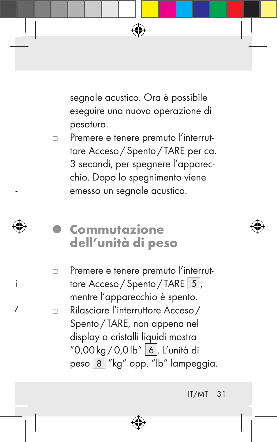 Commutazione dell’unità di peso | Silvercrest Z31123 User Manual | Page 31 / 84