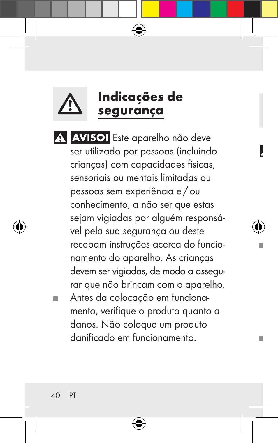 Indicações de segurança, Indicações de segurança relativas às pilhas | Silvercrest Z31123 User Manual | Page 40 / 84