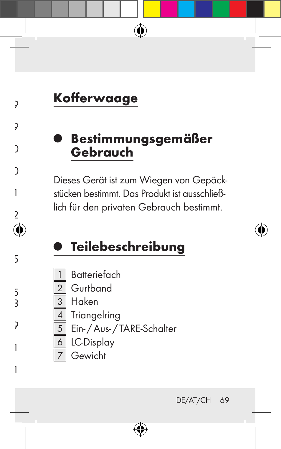 Bestimmungsgemäßer gebrauch, Teilebeschreibung, Technische daten | Lieferumfang, Sicherheitshinweise, Inbetriebnahme, Bedienung, Fehler beheben, Reinigung, Entsorgung | Silvercrest Z31123 User Manual | Page 69 / 84