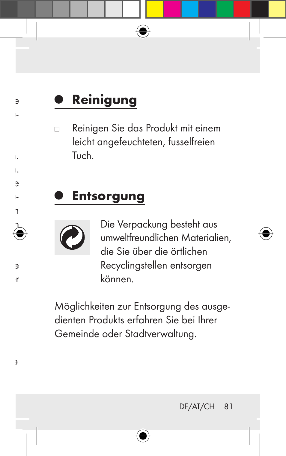 Reinigung, Entsorgung | Silvercrest Z31123 User Manual | Page 81 / 84