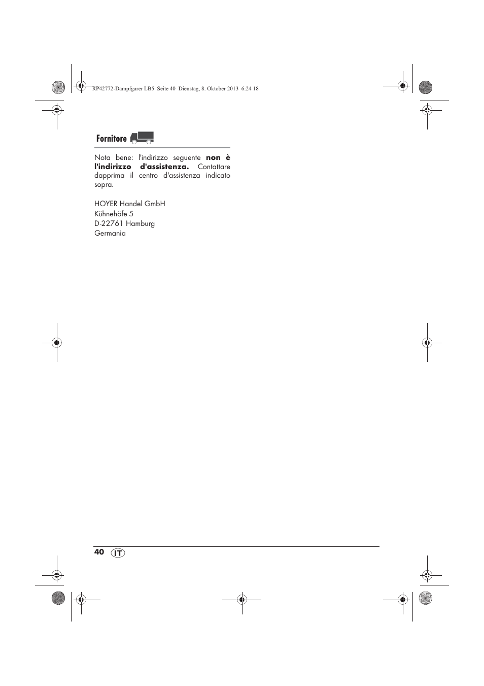 Fornitore | Silvercrest SDG 800 B2 User Manual | Page 42 / 98