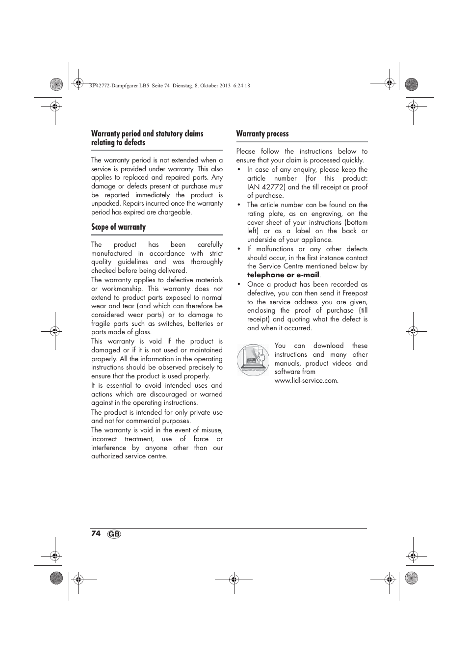 Silvercrest SDG 800 B2 User Manual | Page 76 / 98