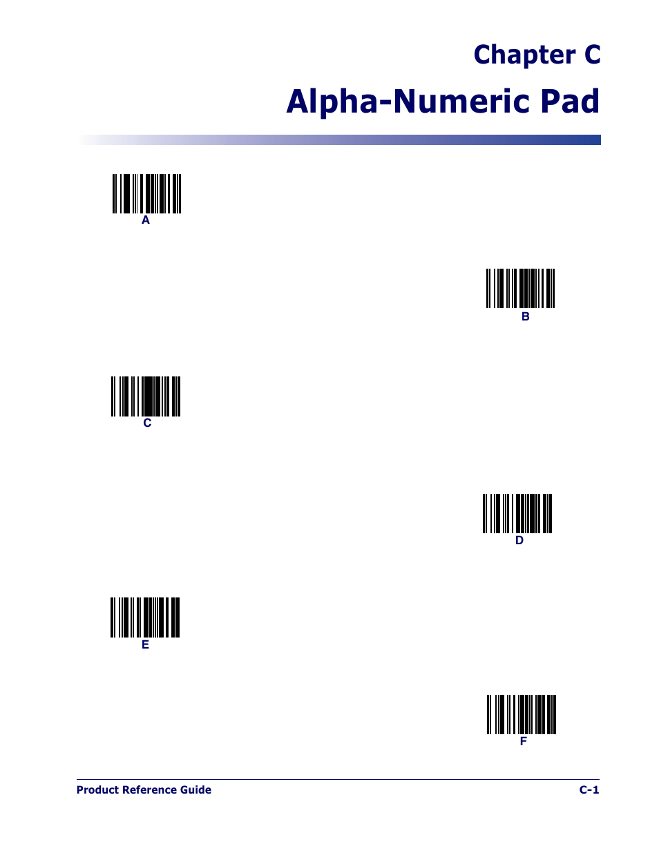 Alpha-numeric pad, Chapter c | Datalogic Scanning MAGELLAN 1400I User Manual | Page 157 / 180