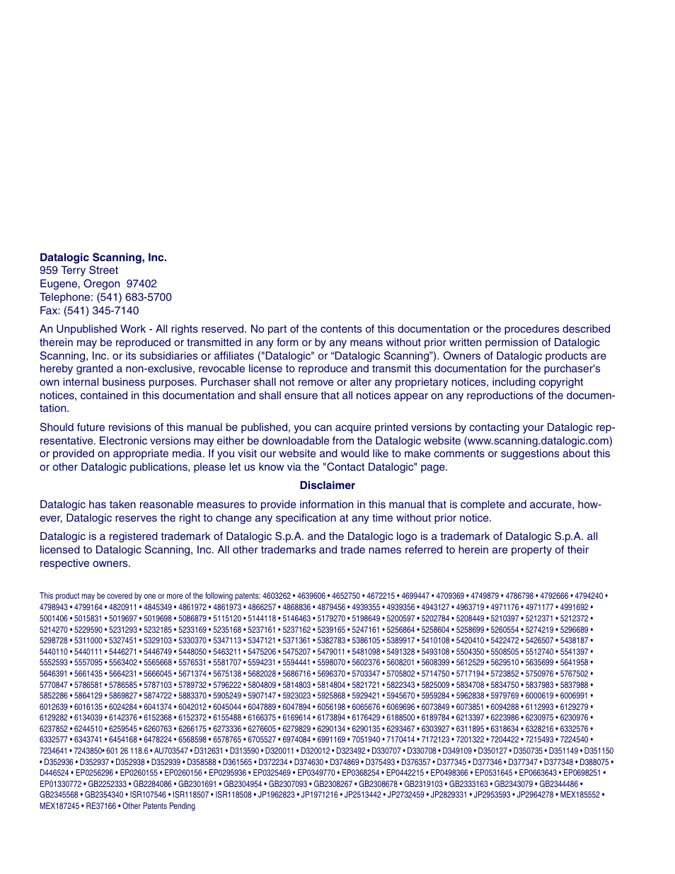 Datalogic Scanning MAGELLAN 1400I User Manual | Page 2 / 180