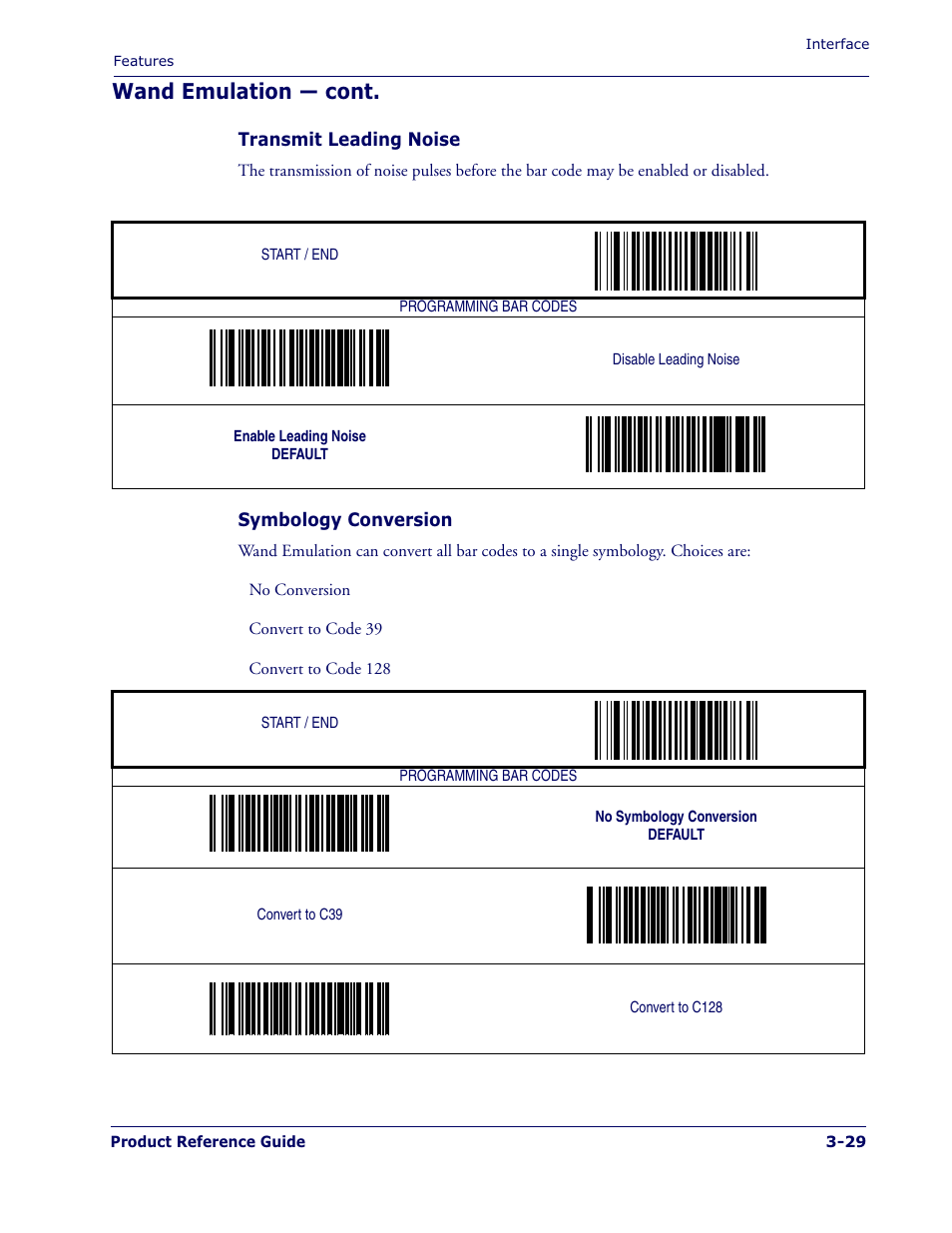 Wand emulation — cont | Datalogic Scanning MAGELLAN 1400I User Manual | Page 57 / 180