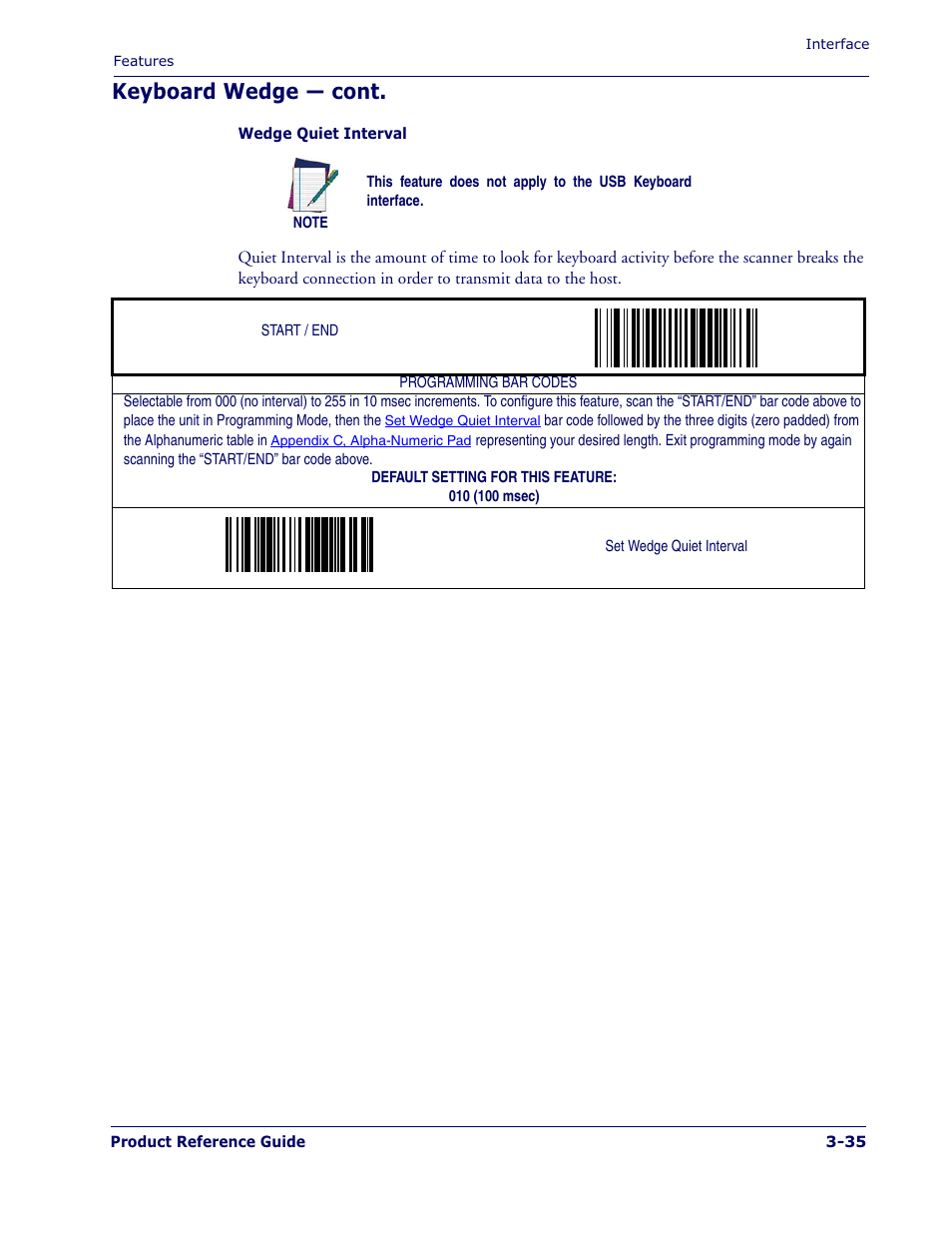 Keyboard wedge — cont | Datalogic Scanning MAGELLAN 1400I User Manual | Page 63 / 180